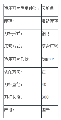 负前角内孔车刀